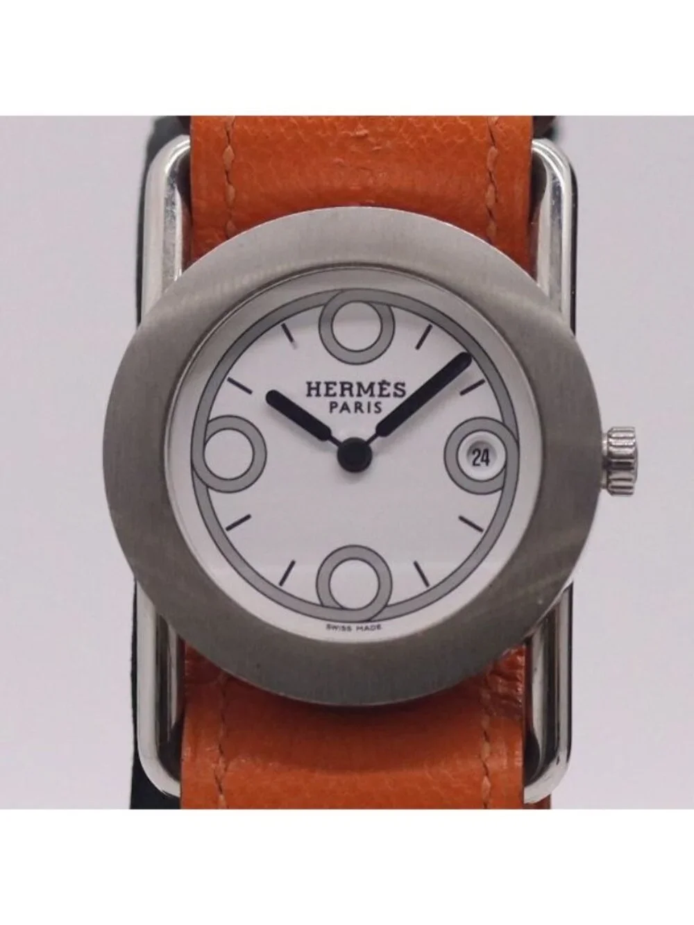 Hermes Pullman Date White Dial Watch